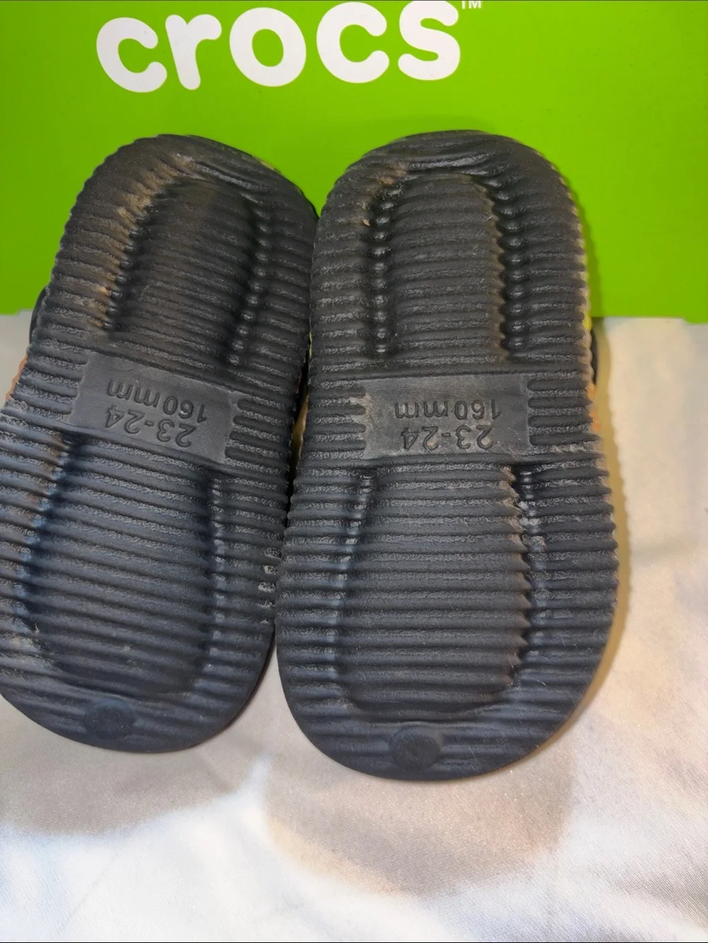 CROCS Kids' Two-Pair Set — Gray and Black with Multicolor Dino Accents